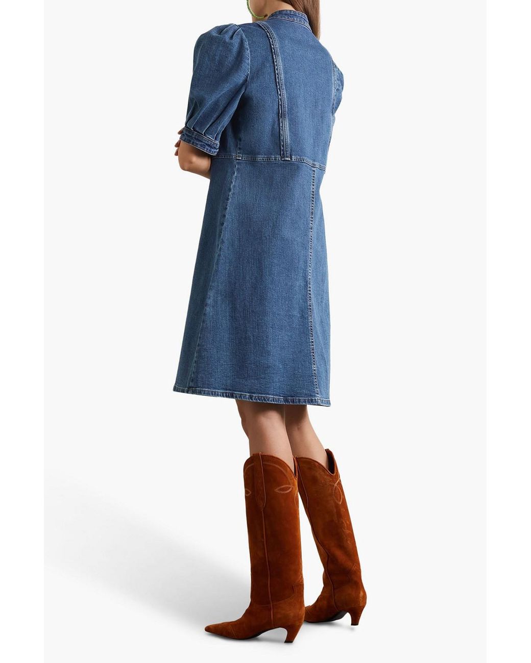 white christmas dresses Chloe Denim Mini Dress Blue – VRG GRL main image 1