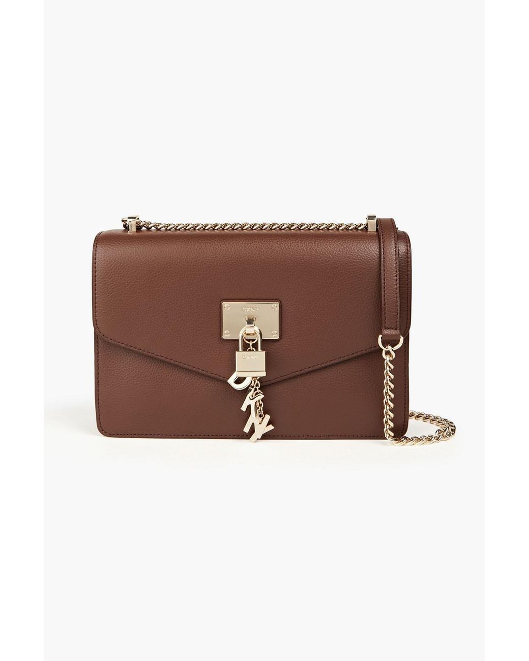 DKNY Pebbledleather Shoulder Bag in Brown Lyst UK