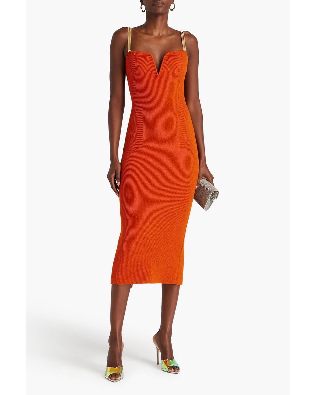knee length dresses for ladies Galvan | Women's | Stargaze Bandeau Dress | Mustard Gown