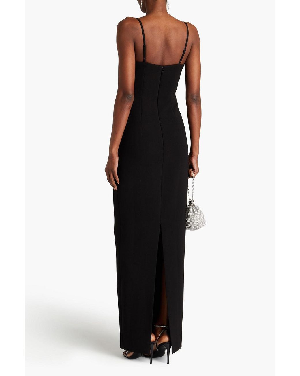 Rachel Gilbert Kyra Cutout Crystal-embellished Crepe Gown in Black | Lyst