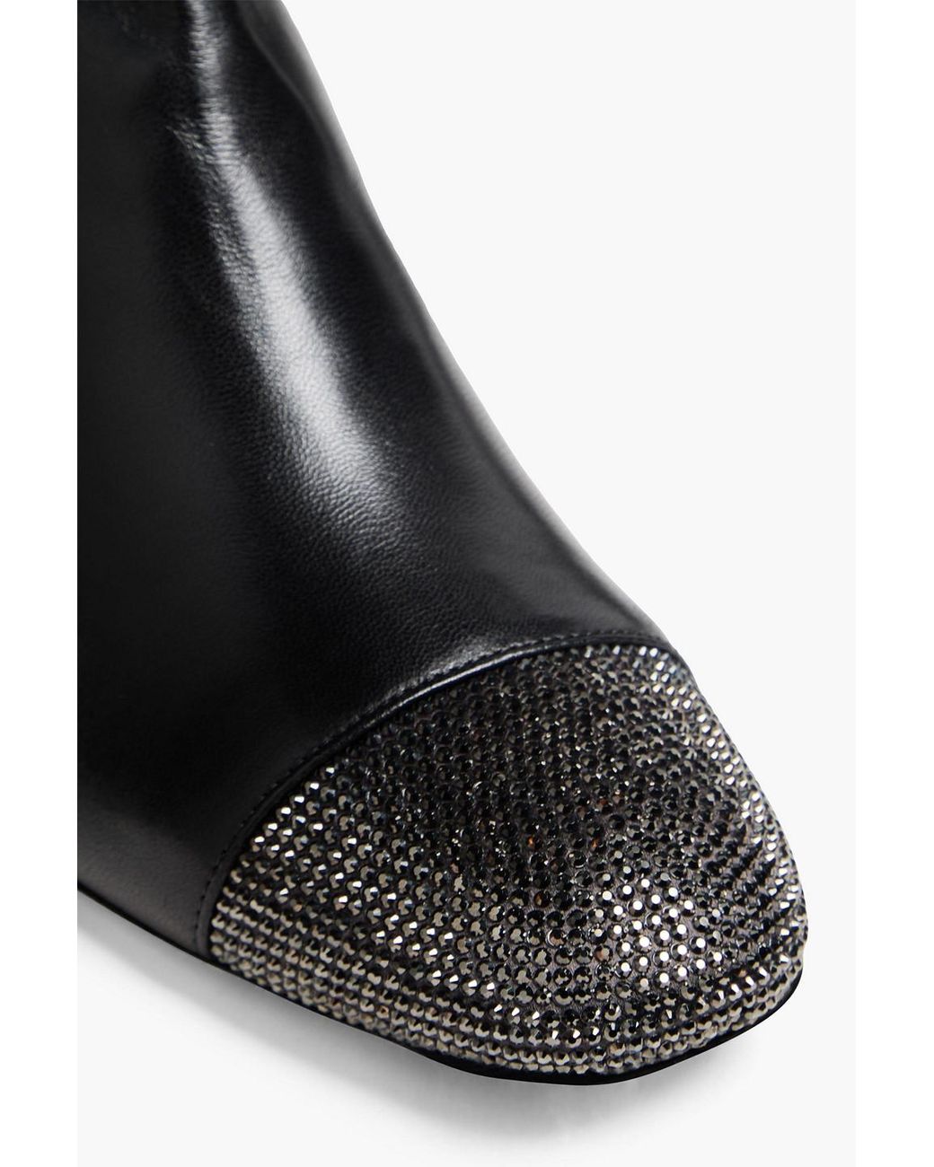 Rene Caovilla Black Ankle boots "bonnie" aus leder mit kristallverzierung