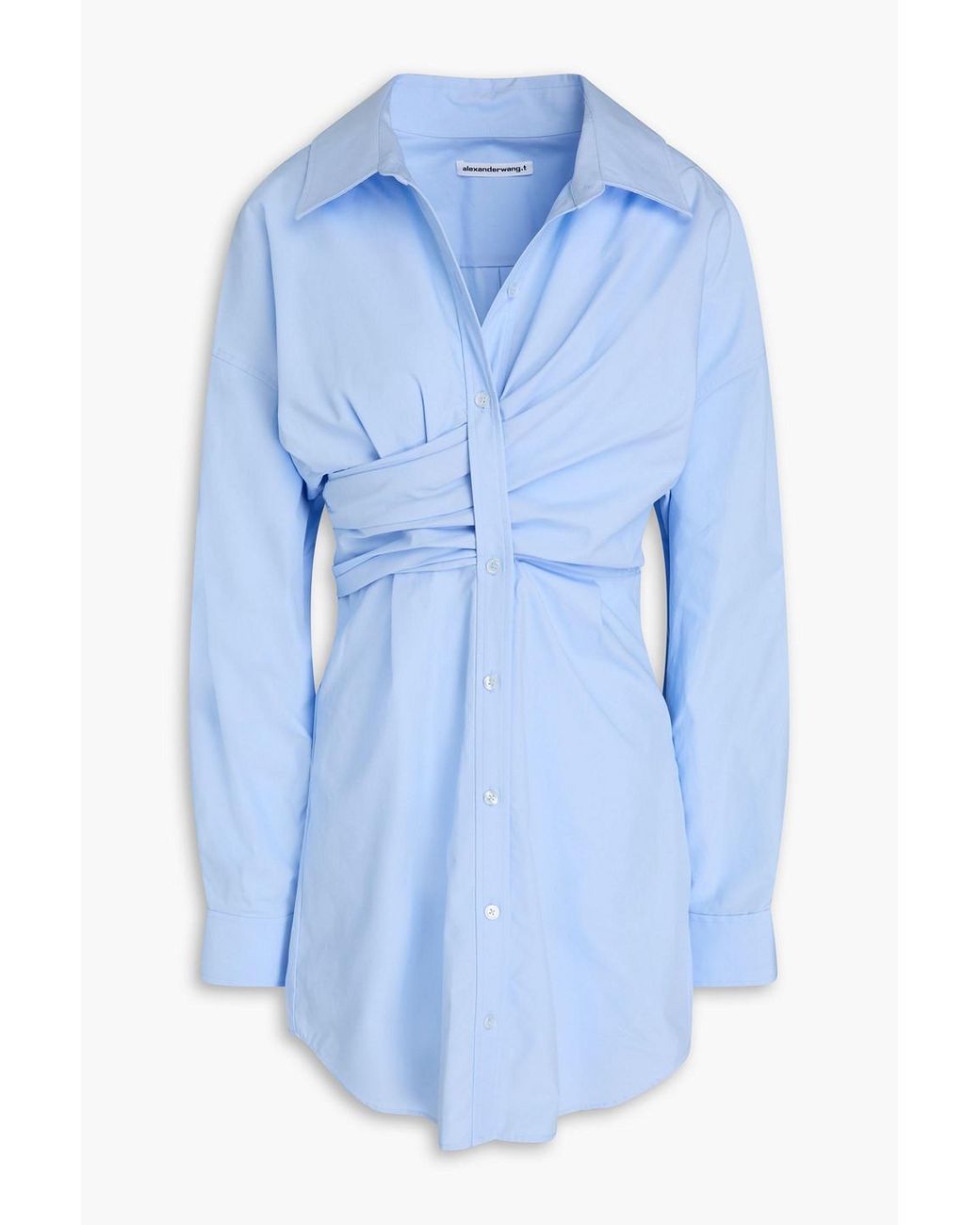 【関税&送料込】Alexander Wang Poplin Mini Shirtdress T By Alexander Wang Cotton-poplin Mini Shirt Dress in Blue