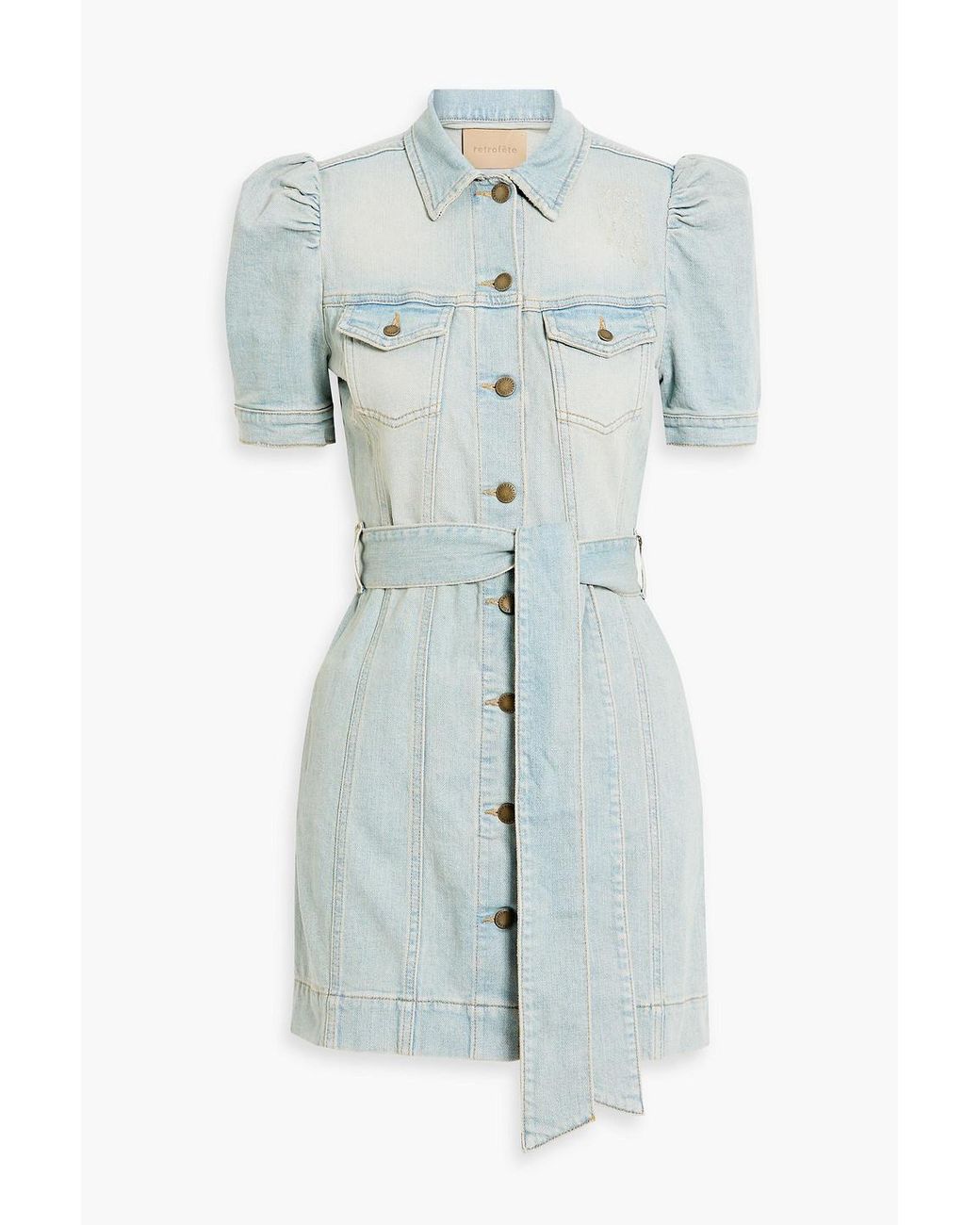 Belted denim cheap mini dress