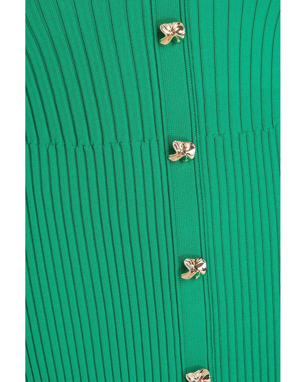 sandro knit midi dress green Never Fully Dressed Green Animal Wrap Dress M/L – The Wardrobe main image 1