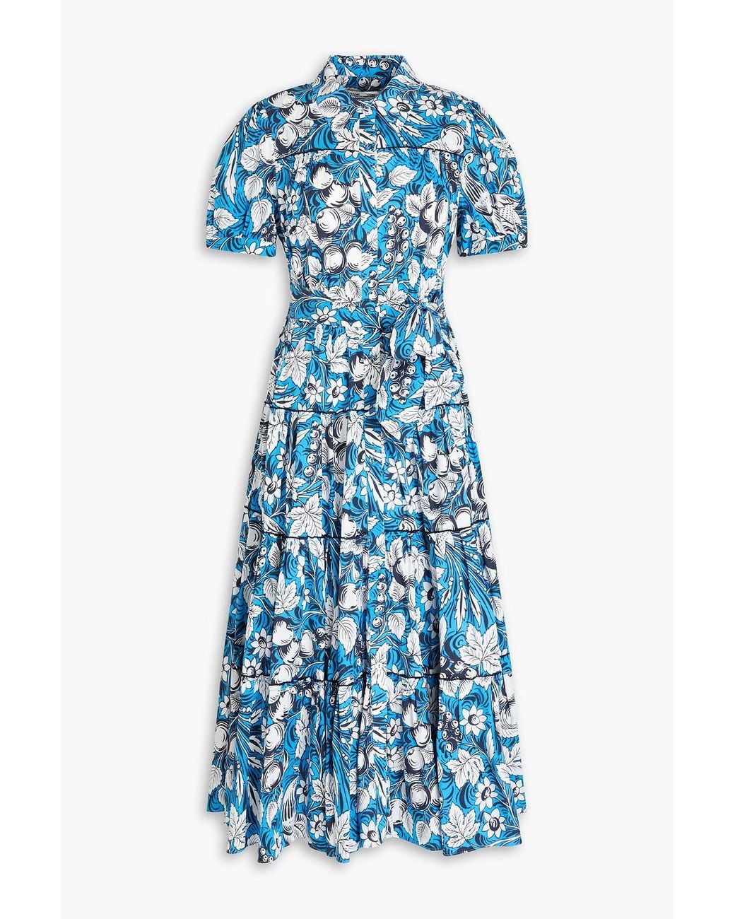 dvf cotton shirt dress Diane von Furstenberg Green White Print Cotton Front Tie Shirt Dress Sz 4 *425