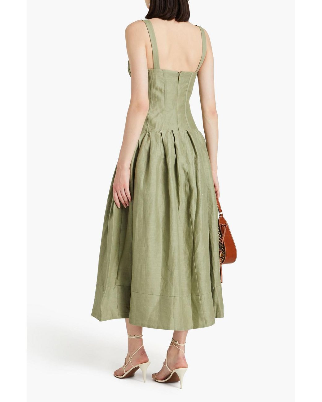 nicholas makenna linen midi dress NICHOLAS Women's Makenna Linen Dress - Blue