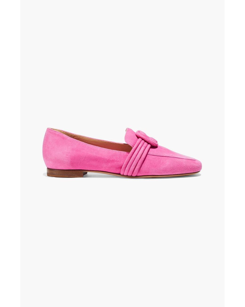 Alexandre Birman Vicky Knotted Suede Loafers in Pink | Lyst