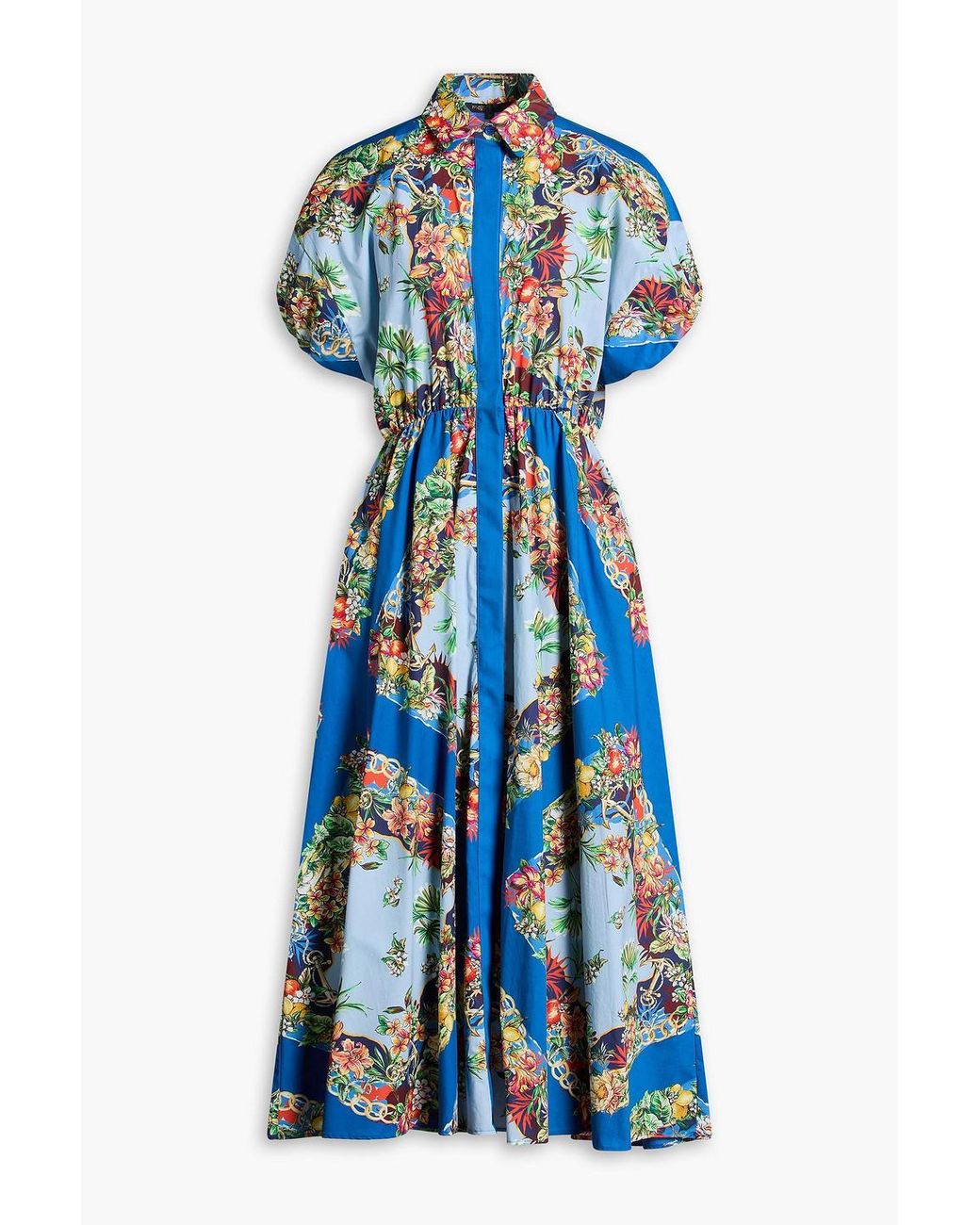 open lace back dress Maje multicolor floral printed pleated midi dress - BOPF