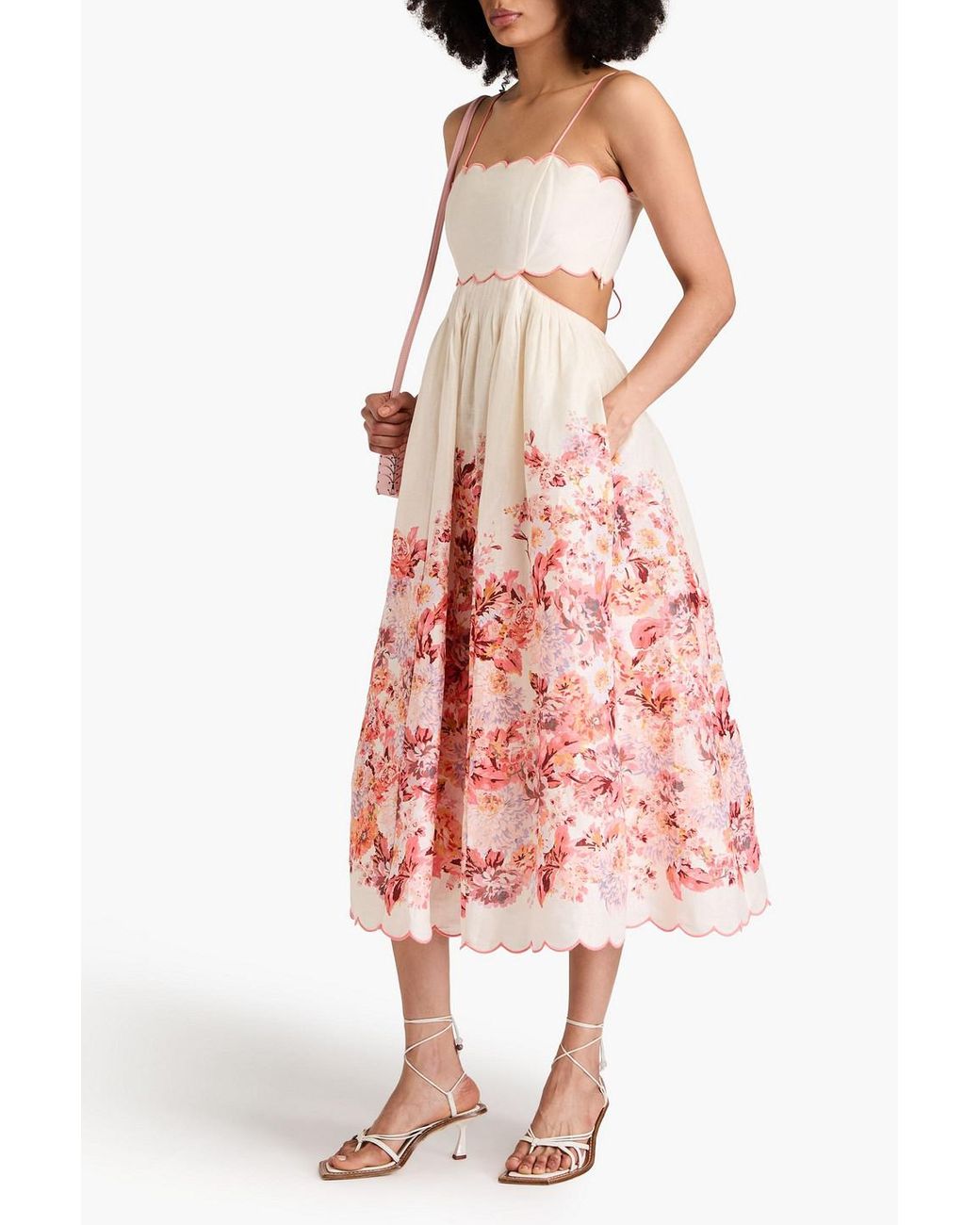 【Zimmermann】Halliday scalloped floral linen midi dress Zimmermann Halliday scalloped floral linen midi dress Zimmermann