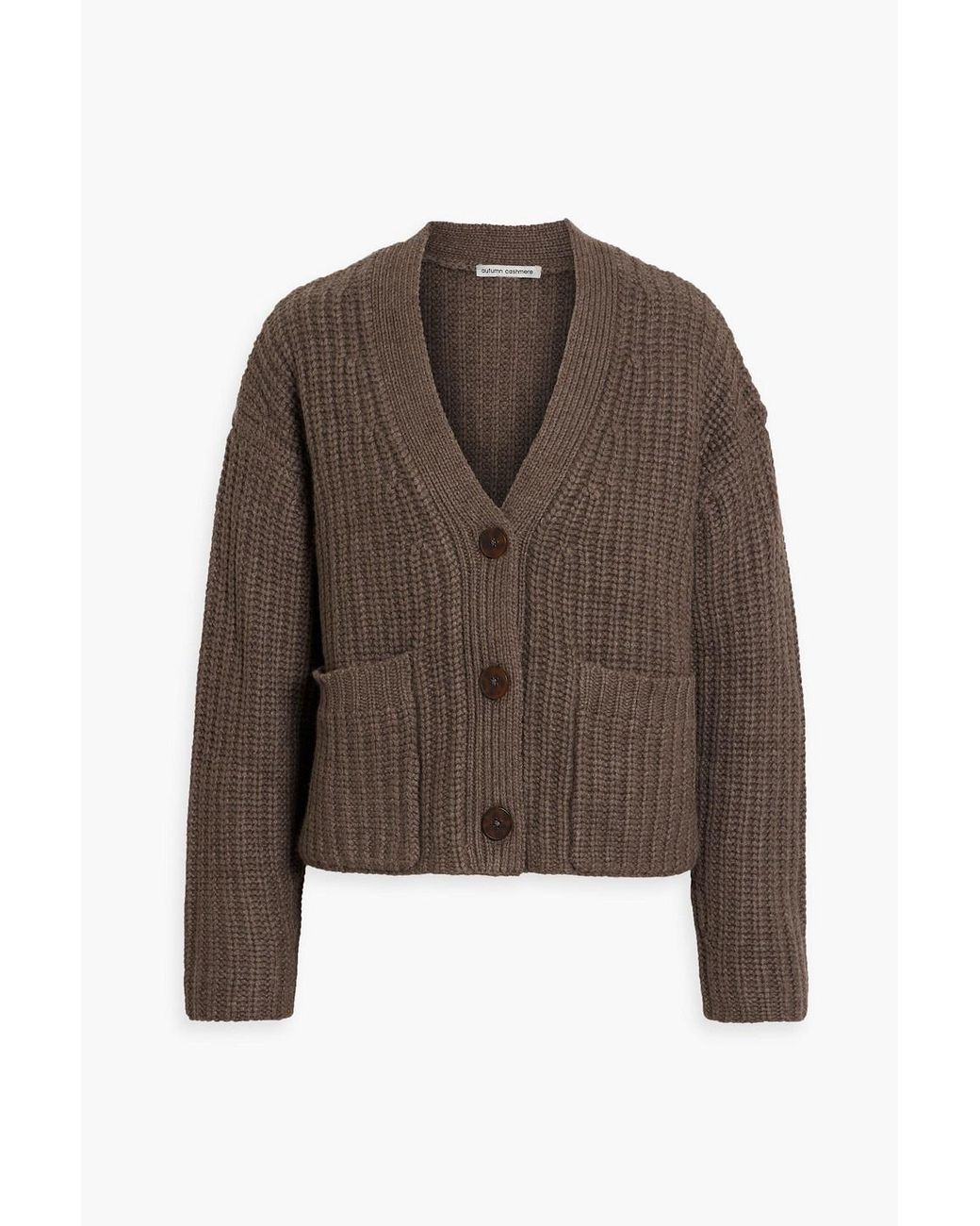 Autumn Cashmere Ribbed knit Cardigan in Brown Lyst Australia