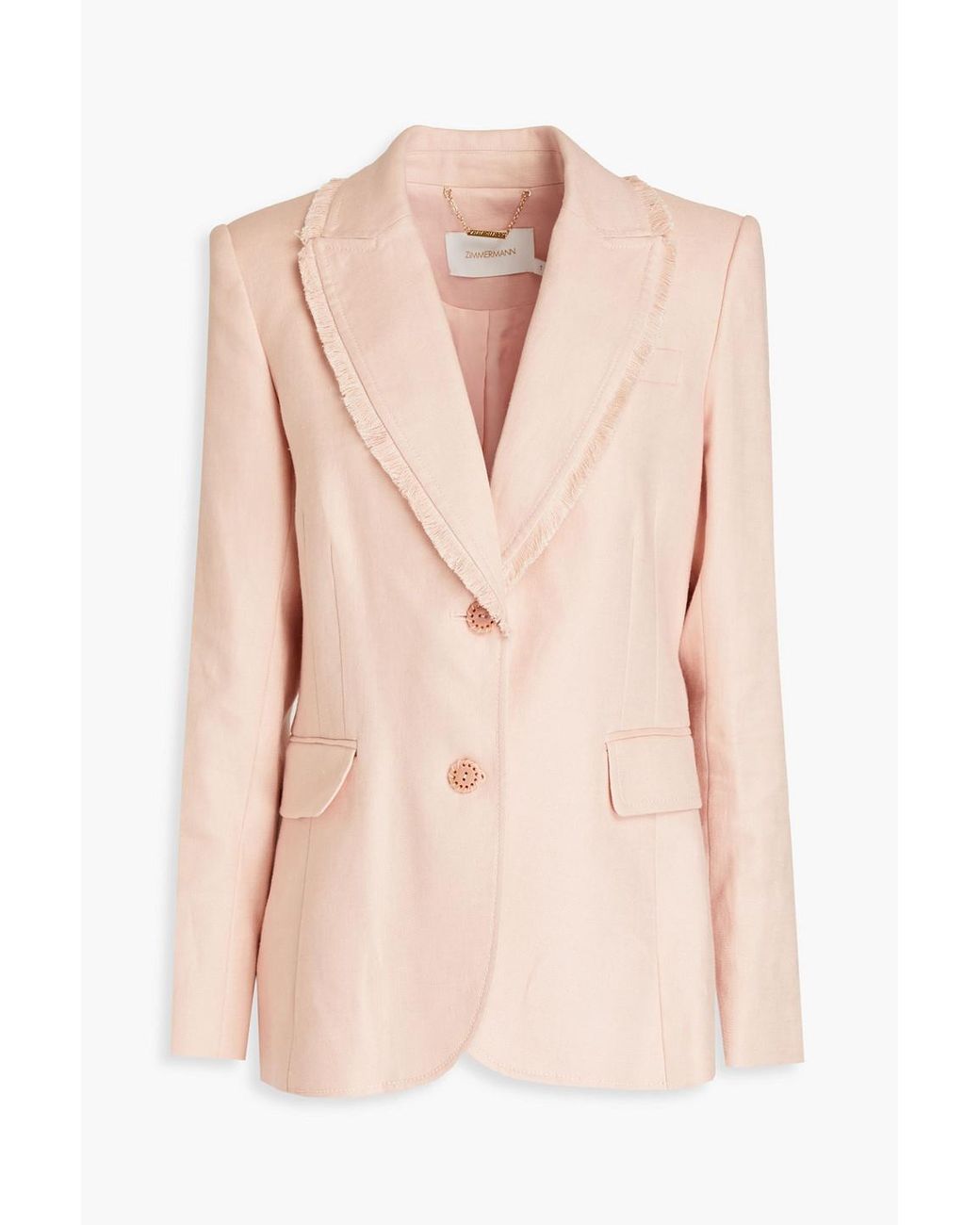 Diane Linen Blazer with Welt Pockets - Flamingo Pink