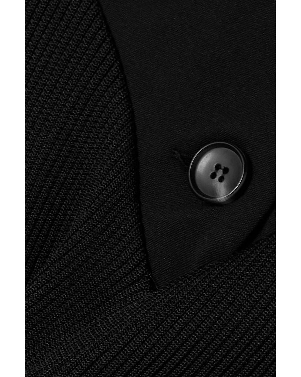 Renaissance Renaissance Black Twill-paneled Jersey Midi Pencil Skirt