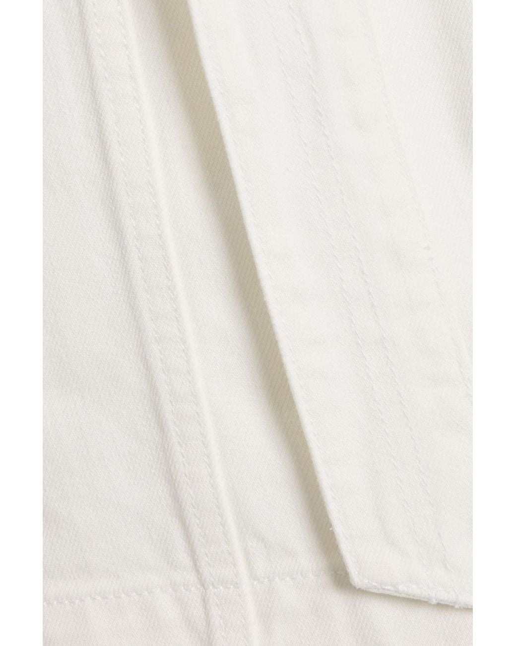 Veronica Beard White Agee Skirt-Effect Cotton-Twill Shorts