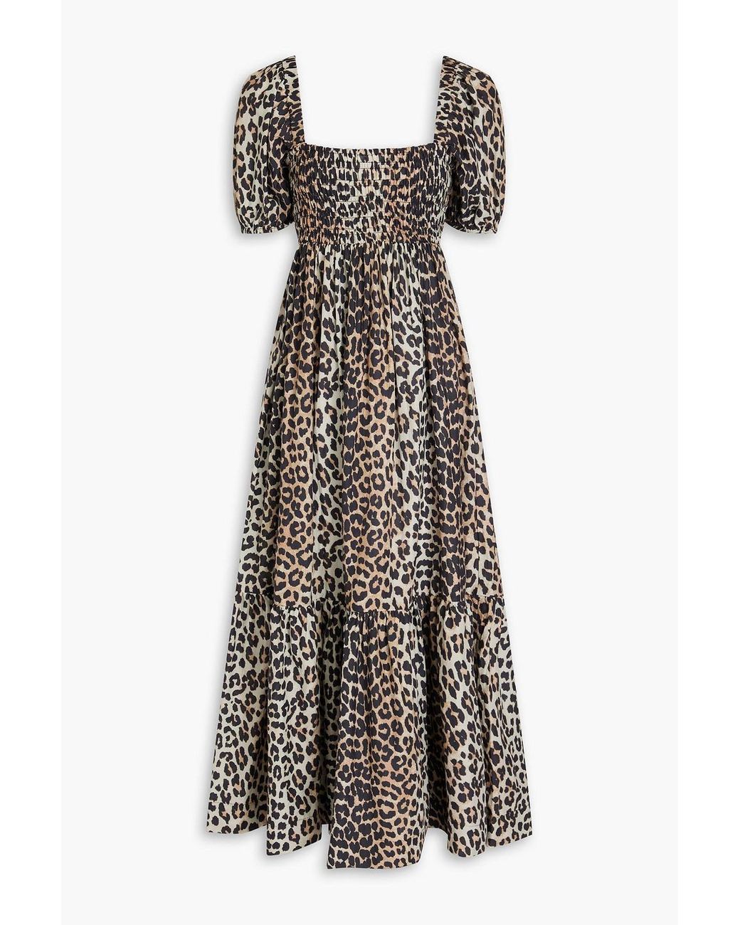 Ganni leopard maxi dress sales