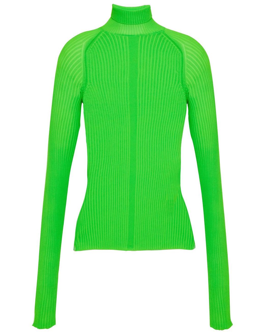 Acne Studios Neon Ribbed knit Turtleneck Top in Green Lyst
