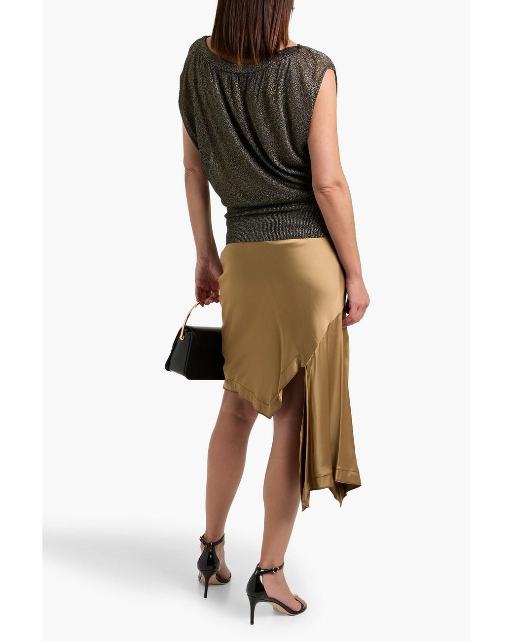 Zimmermann Black Metallic Stretch-Knit Top