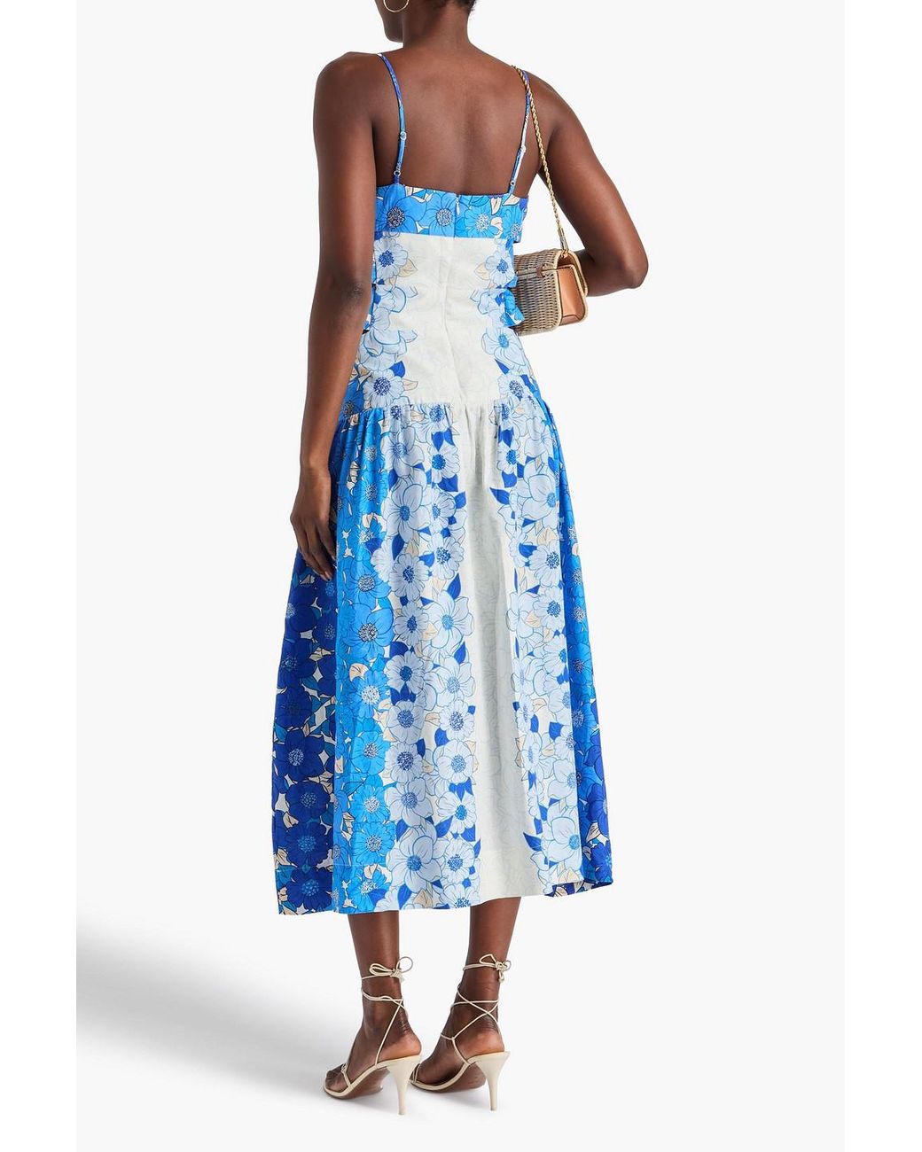chinese dress ladies Farm Rio Women's Floral Insects V-Neckline Sleeveless Maxi Dress  Saint  Bernard