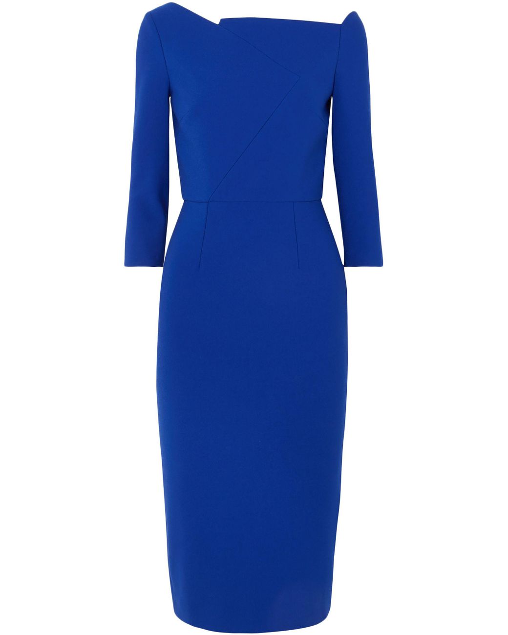 Roland Mouret Witham Asymmetric Stretch-crepe Dress Cobalt Blue | Lyst