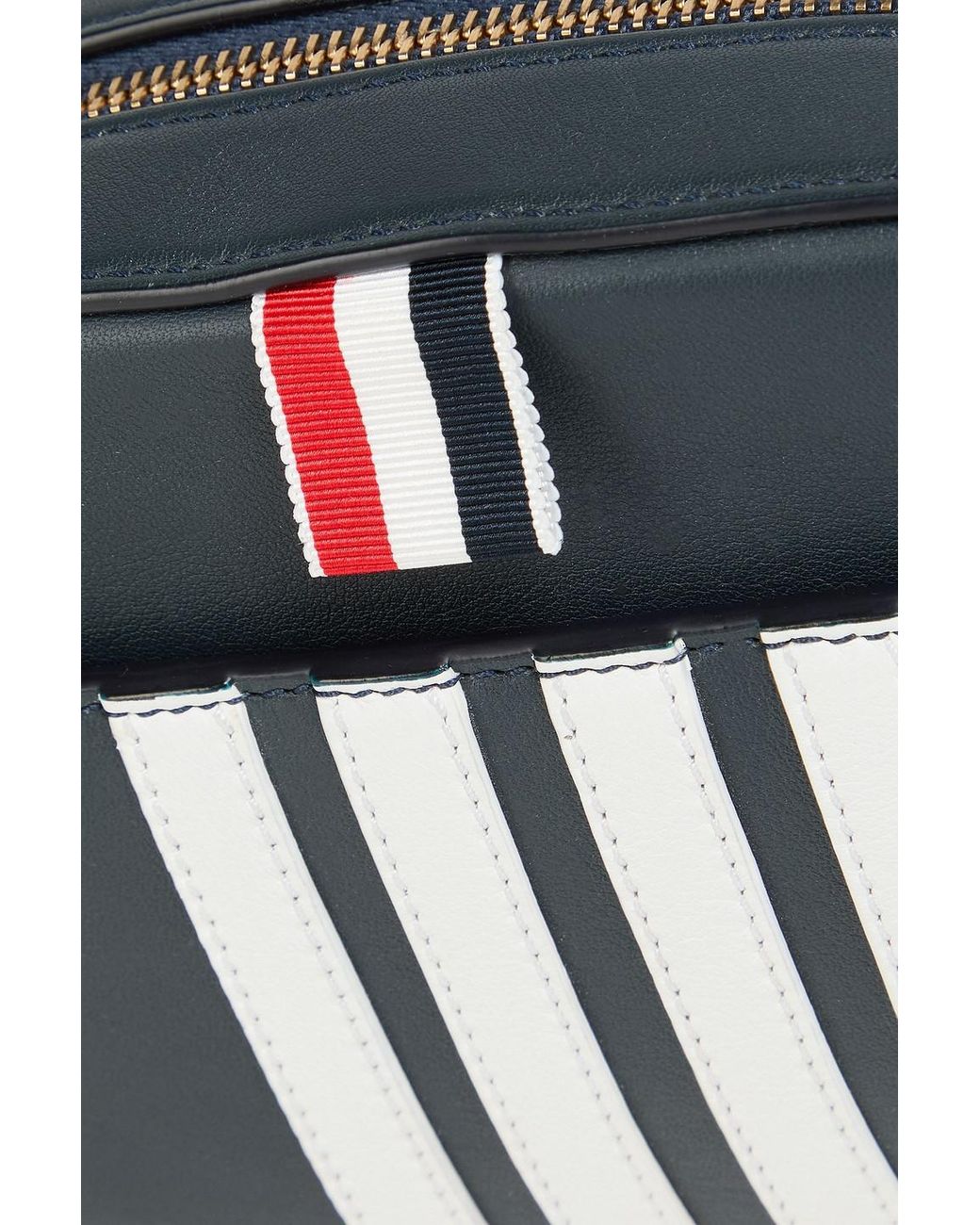 Thom Browne White Striped Leather Cross-body Bag