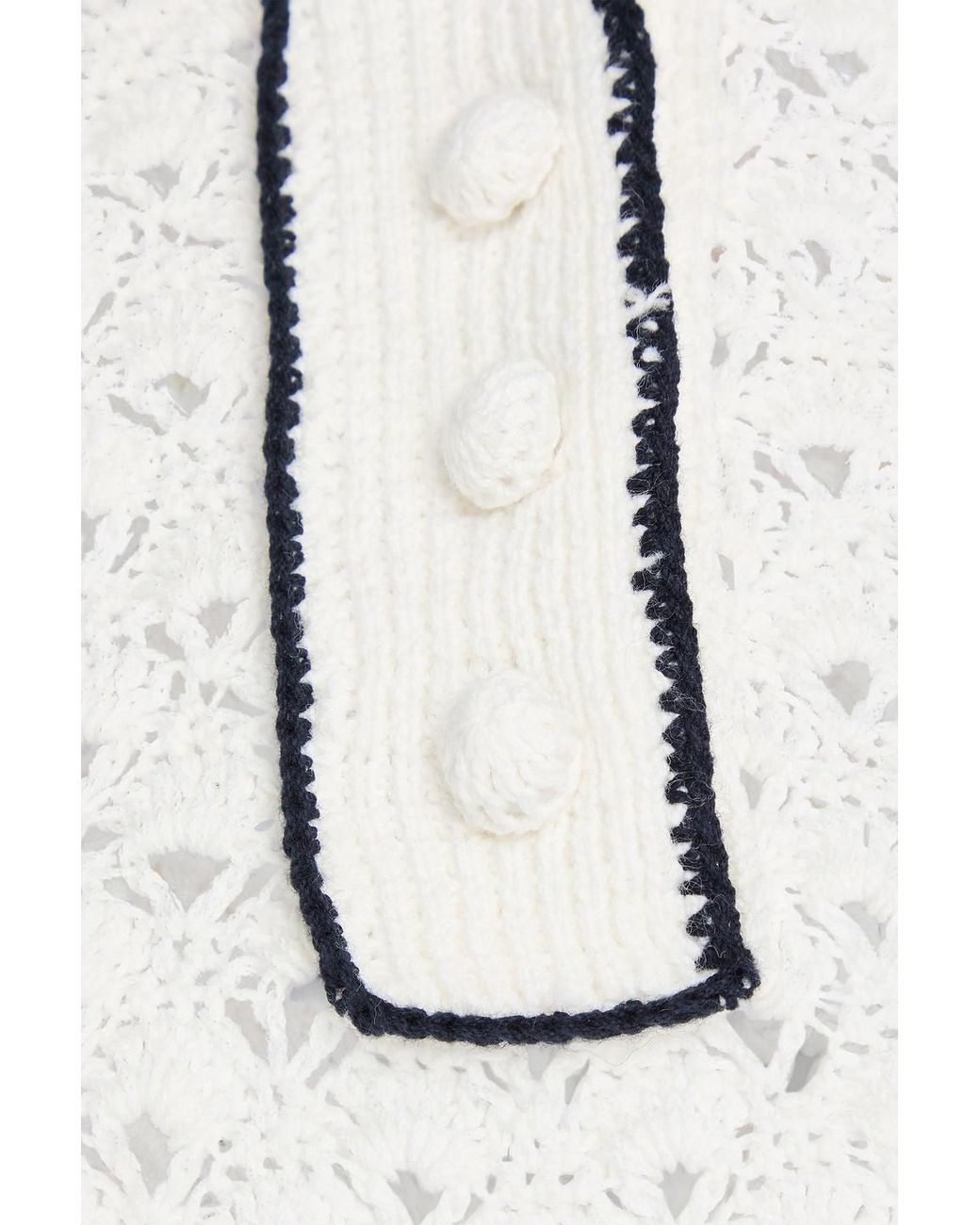 Zimmermann Natural Crocheted Cotton Polo Shirt