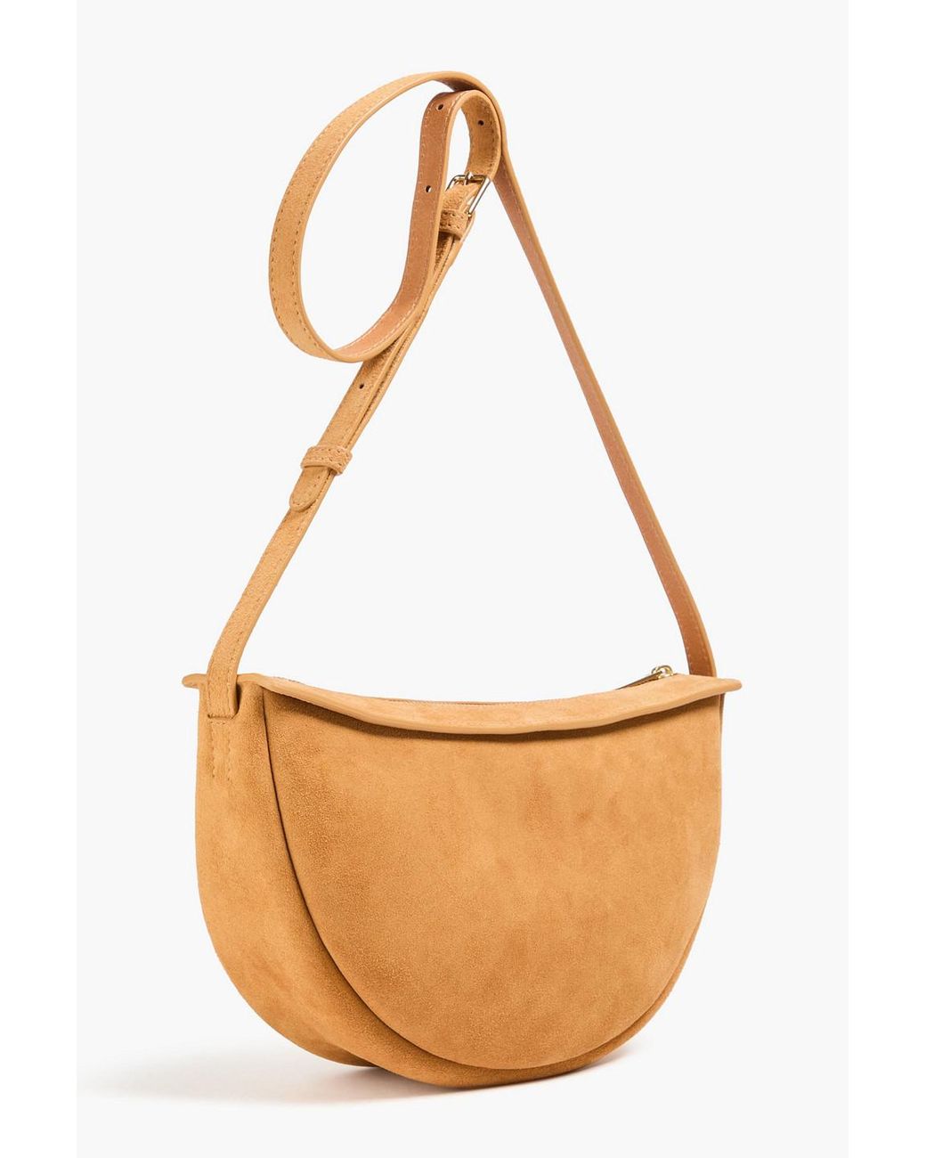 Mansur Gavriel White Moon Sling Suede Shoulder Bag
