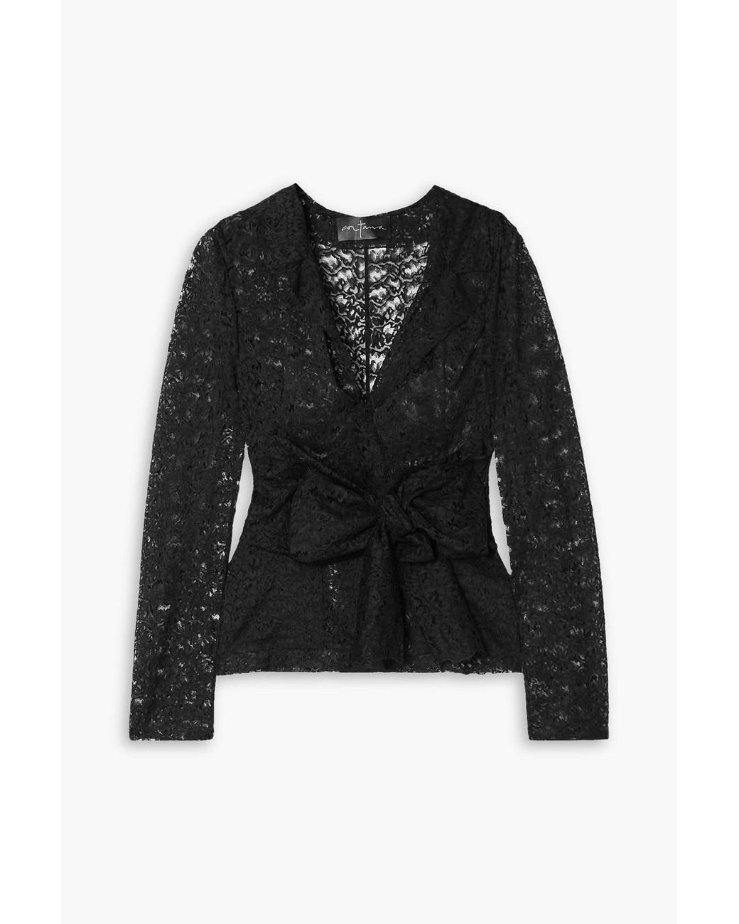 Cortana Laure Tie detailed Lace Jacket in Black Lyst UK