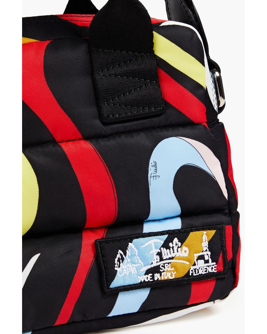 Emilio Pucci Red Quilted Printed Shell Camera Bag