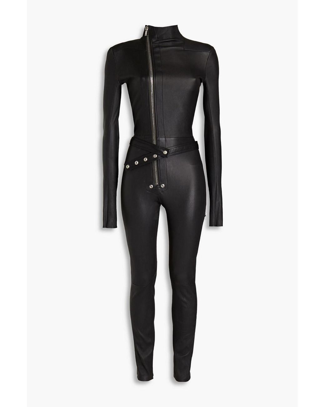 Rick Owens Gary Belted Leather Jumpsuit in Black | Lyst Canada