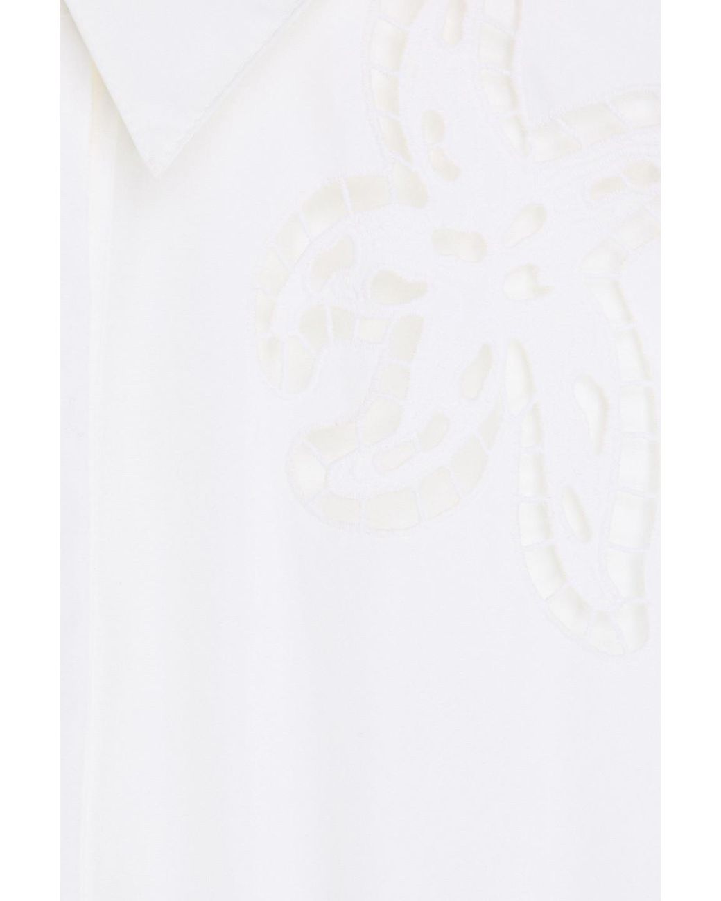 Versace White Pleated Cotton-Poplin Mini Shirt Dress