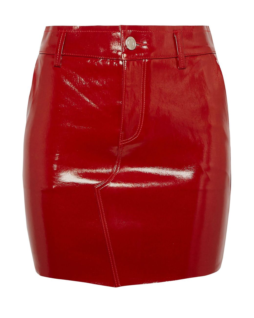 RTA Patent-leather Mini Skirt in Red | Lyst