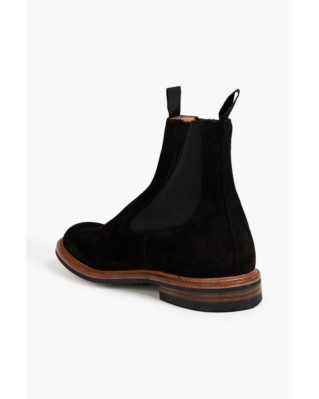 Tricker's Black Stephen Nubuck Chelsea Boots for men