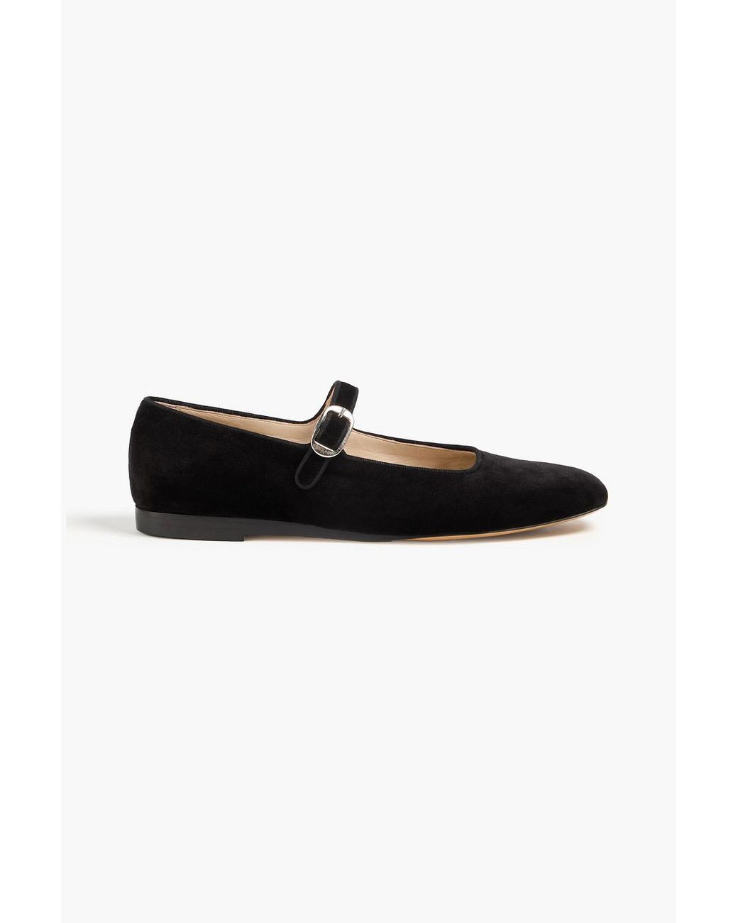Le Monde Beryl Velvet Mary Jane Flats in Black | Lyst Canada