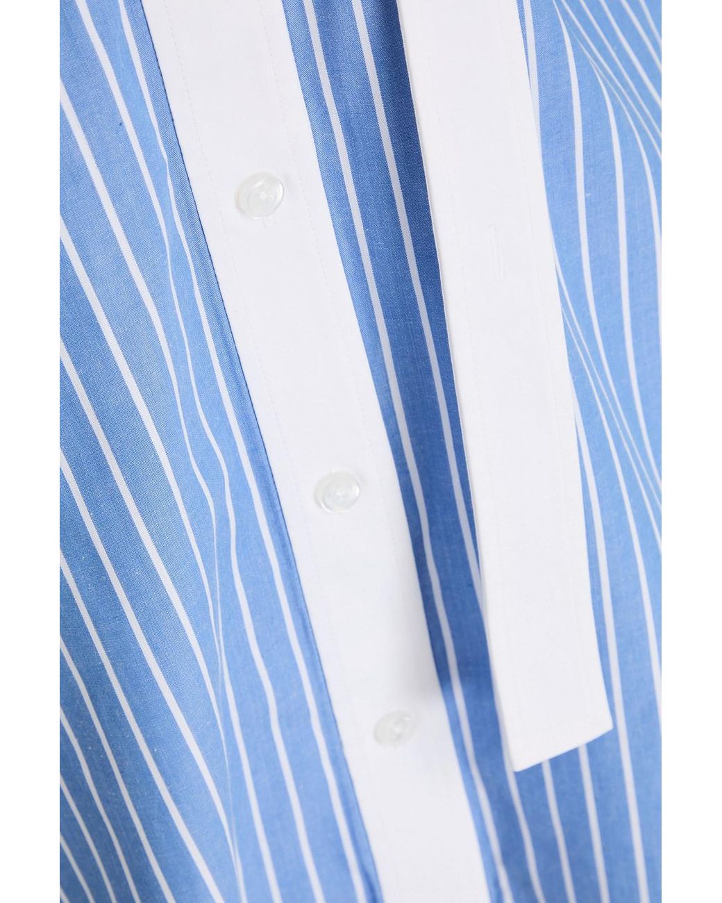 T By Alexander Wang Striped Cotton-poplin Mini Shirt Dress in Blue | Lyst UK
