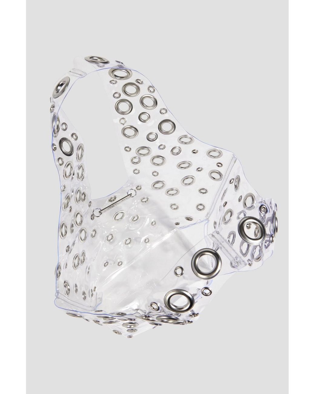 【PACO RABANNE】ミニ eyelet-embellished pvc トート rabanne-White-Mini-Eyelet-