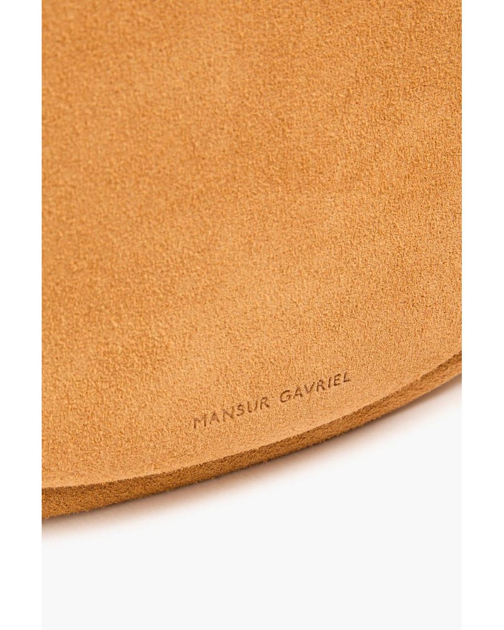 Mansur Gavriel White Moon Sling Suede Shoulder Bag