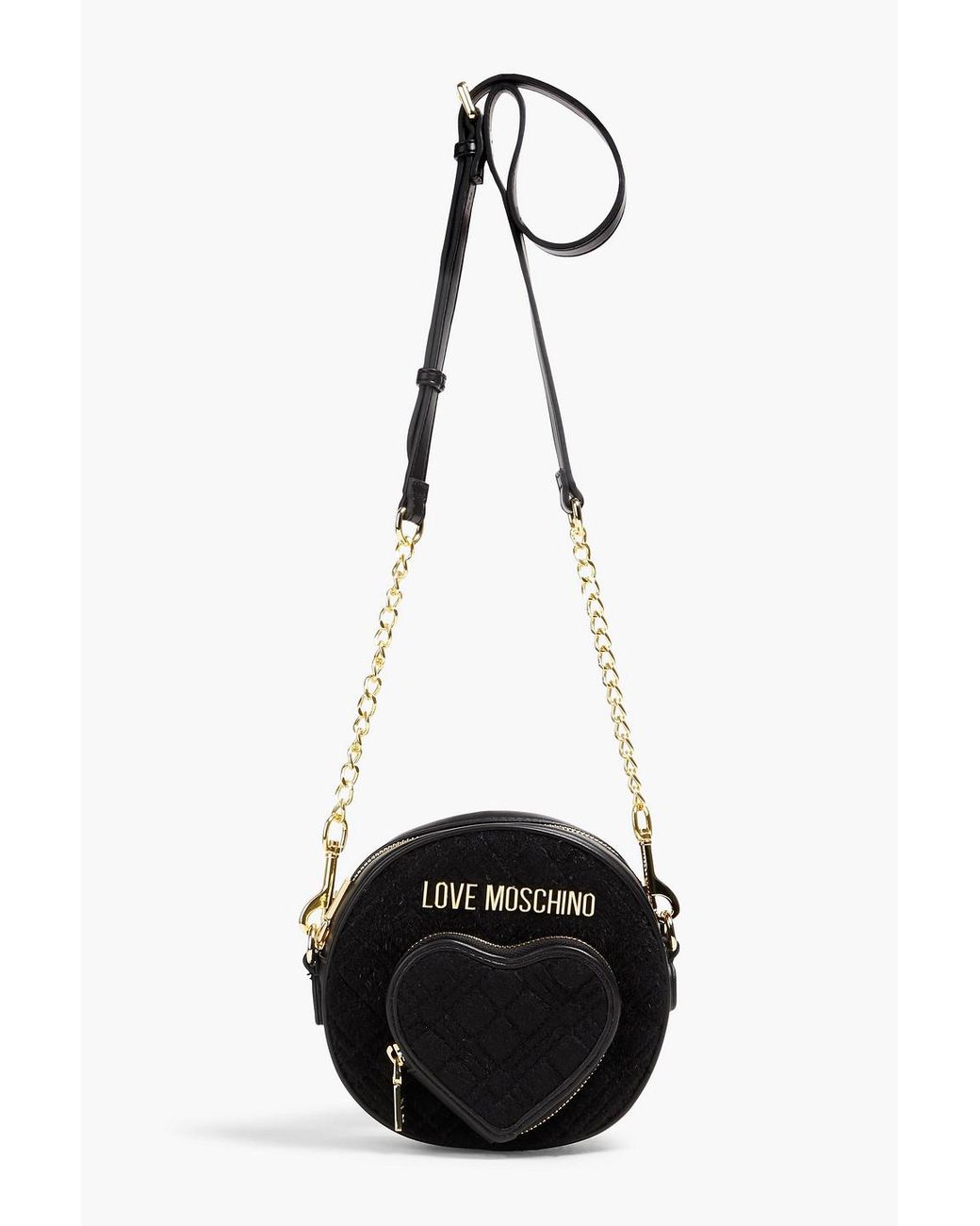 Love Moschino Quilted Velvet Cross-body Bag in Black | Lyst