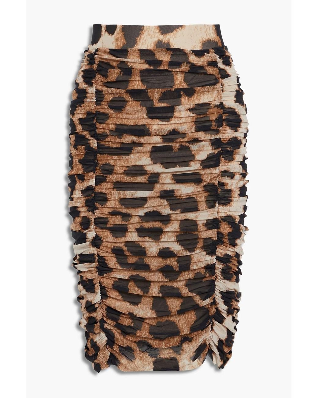 Leopard print mesh mini cheap skirt
