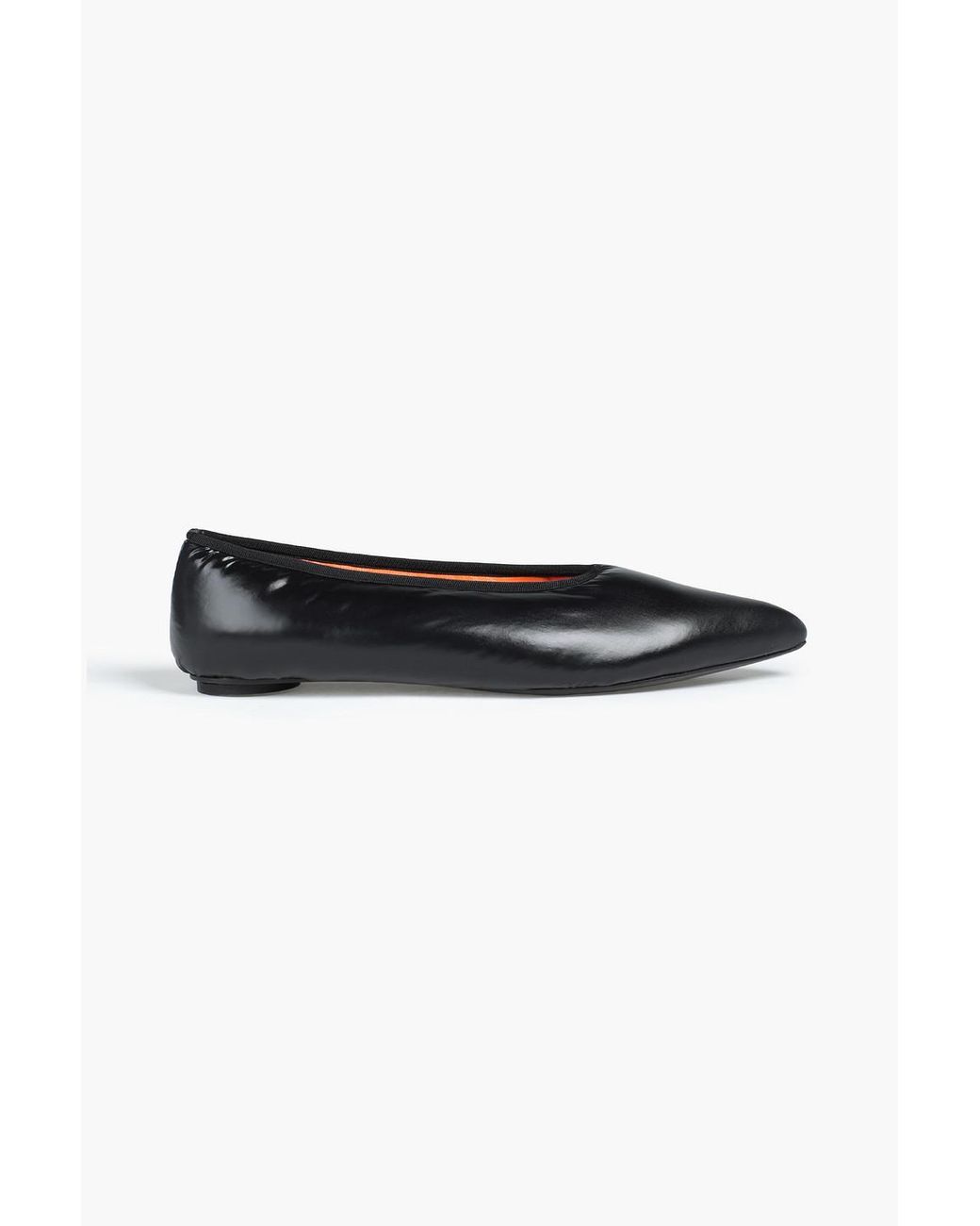 Marni Leather Shell Point-toe Flats in Black | Lyst