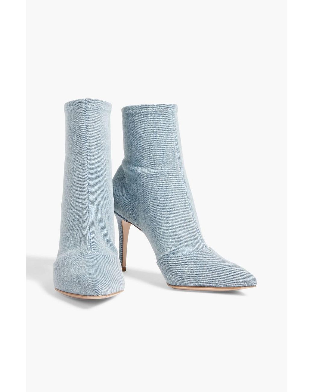 Gianvito Rossi Elite 85 Denim Ankle Boots in Blue Lyst