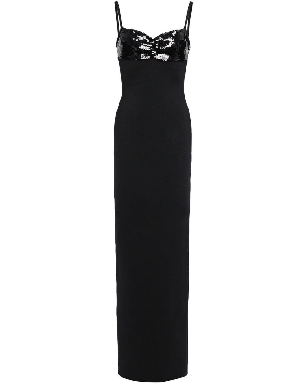 Hervé Léger Sequined Ponte Gown in Black | Lyst