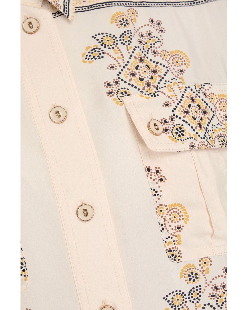 Zimmermann Natural Printed Crepe De Chine Shirt