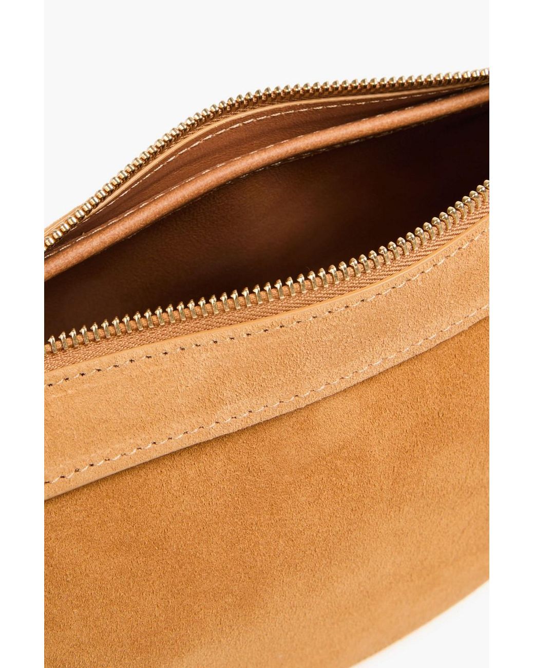 Mansur Gavriel White Moon Sling Suede Shoulder Bag