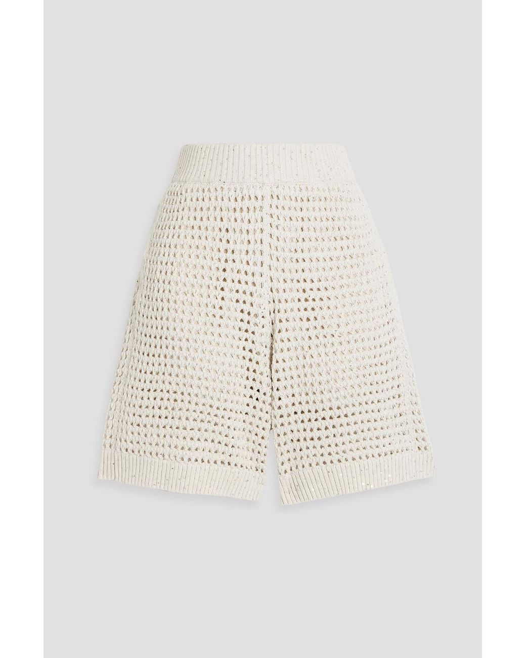 ショートパンツ BRUNELLO CUCINELLI Cotton knit shorts with sequins Brunello Cucinelli Brunello Cucinelli Cotton Knit Shorts