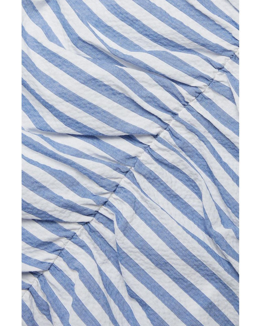 【VERONICA BEARD】ストライプ cotton-blend cloque maxi ドレス Veronica Beard Perrin Ruched Striped Cotton-blend Cloqué