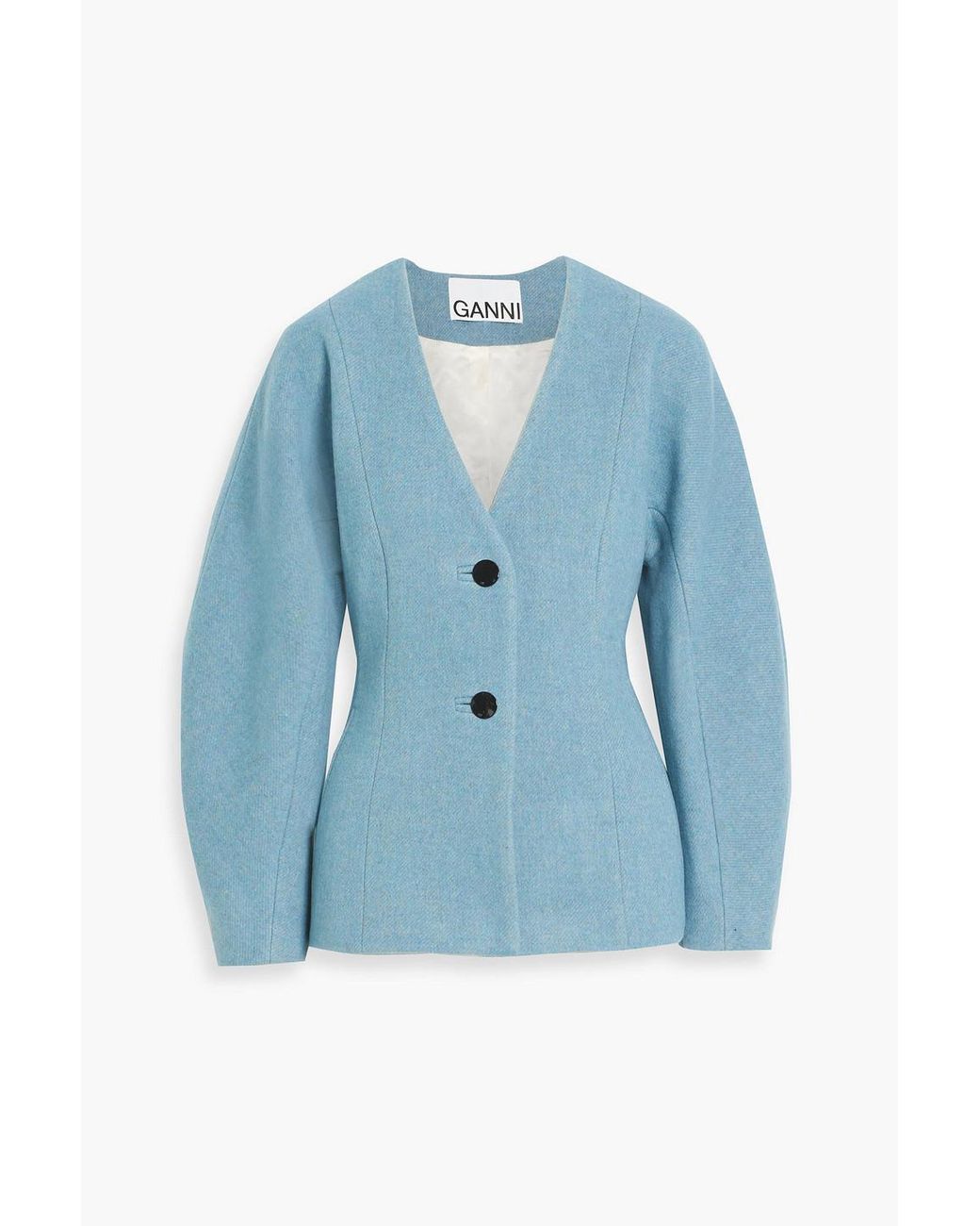 【送料&関税込】Ganni Light Blue Cotton Blazer Cotton blazer in blue - Ganni | Mytheresa