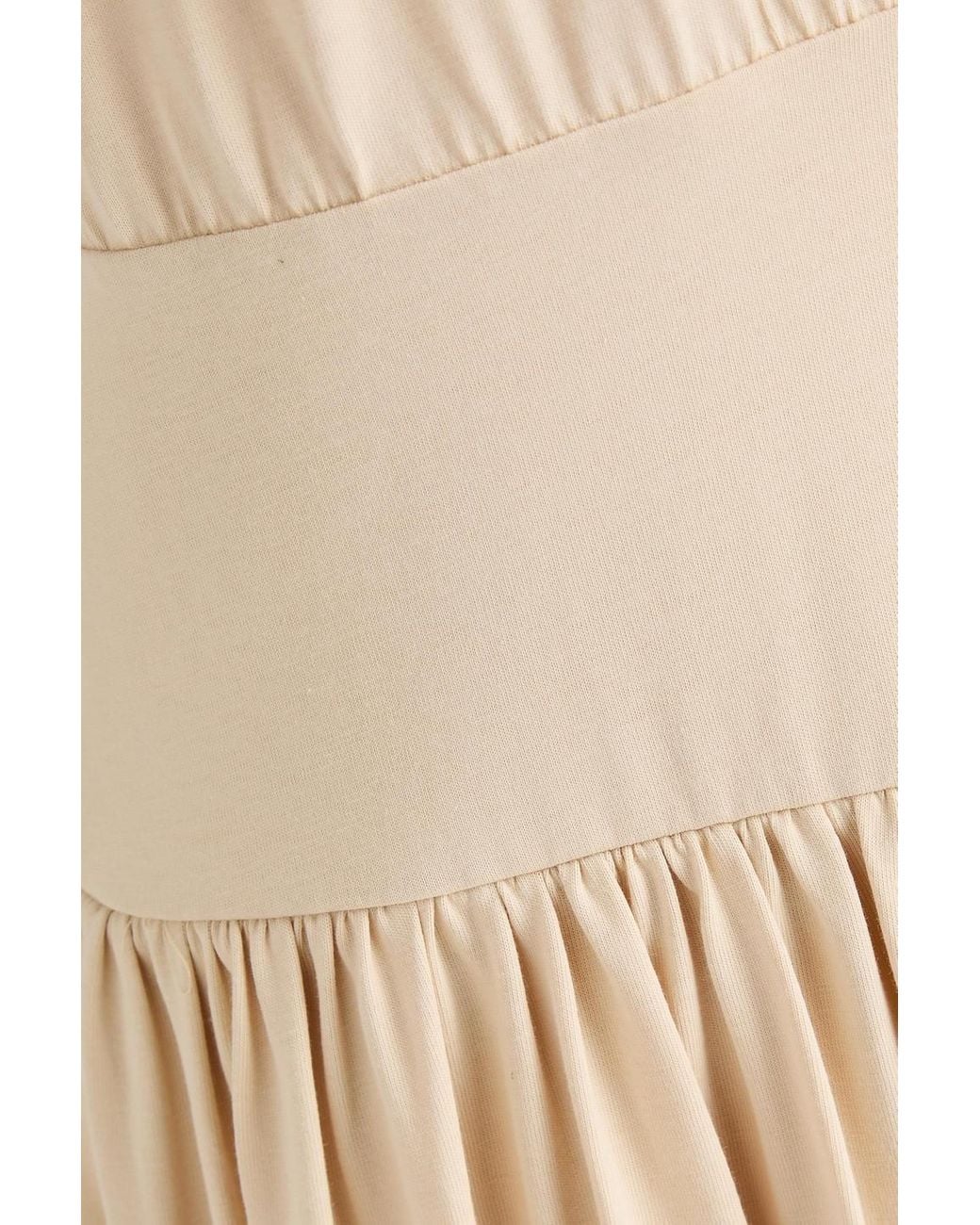TOTEME Gathered Cotton-jersey Maxi Dress in Natural | Lyst