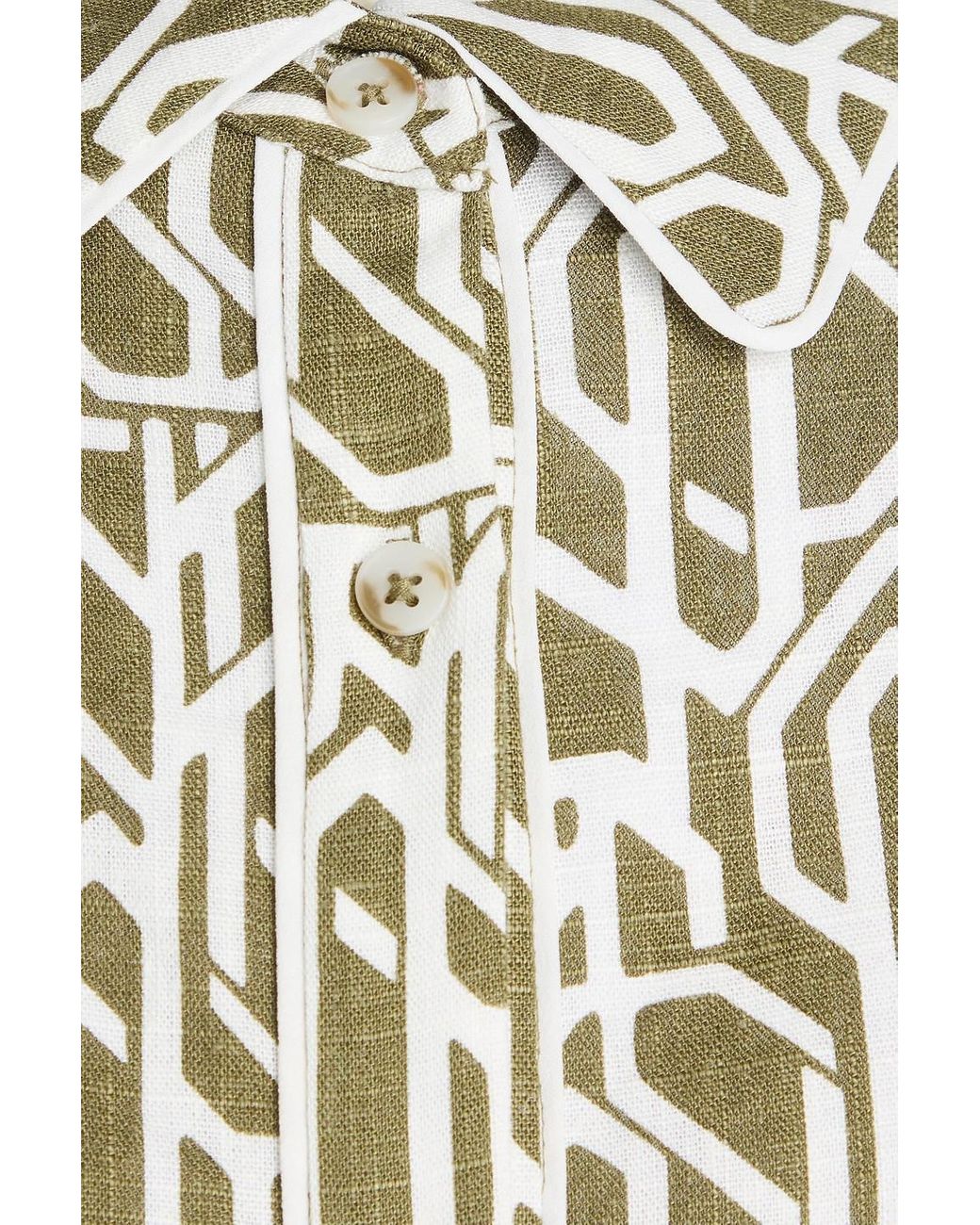 Diane von Furstenberg White Artemis Printed Woven Shirt