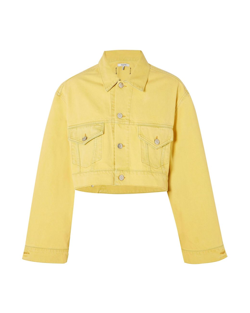 Yellow denim shop cropped jacket