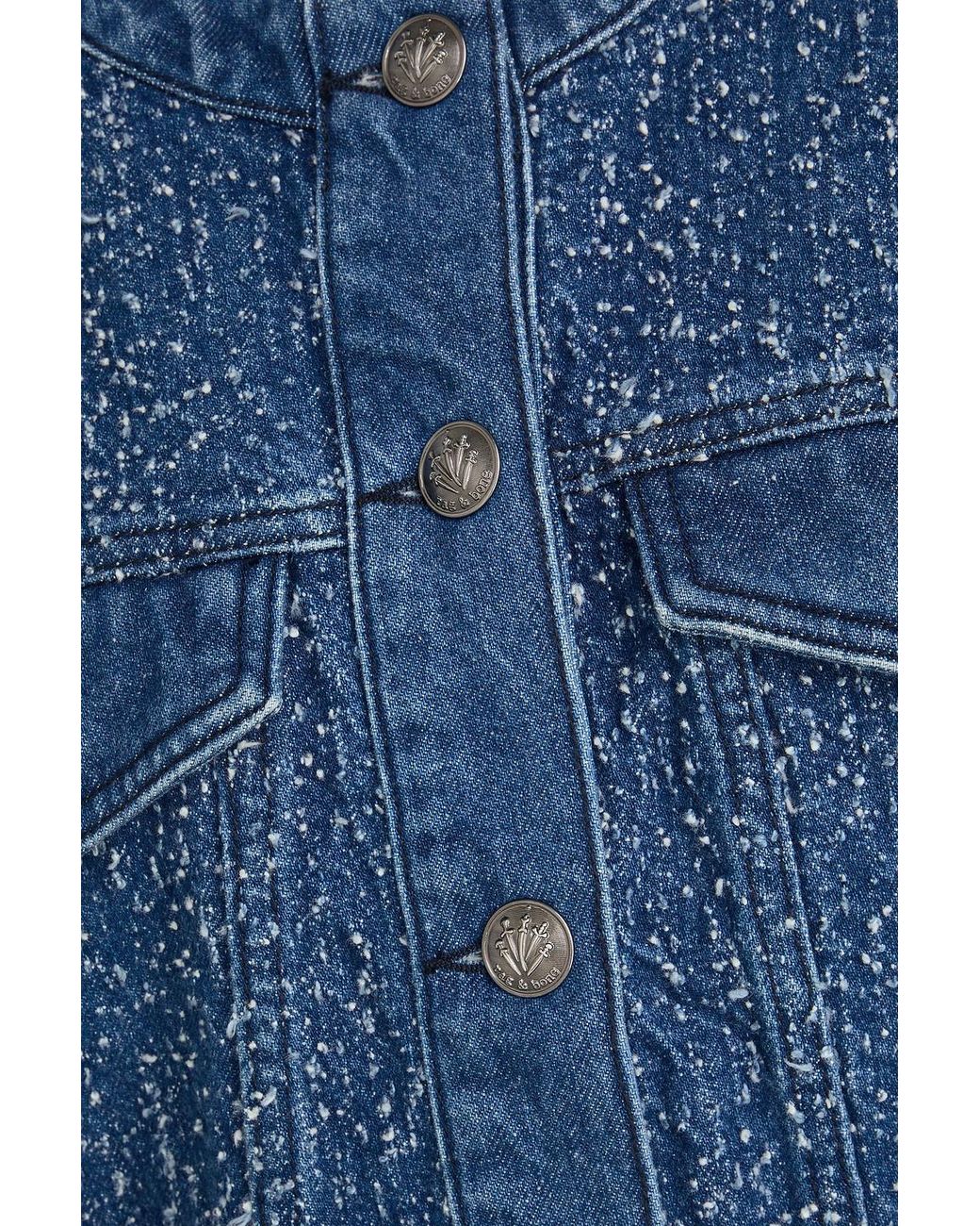 Rag & Bone Blue Cora Frayed Denim Jacket