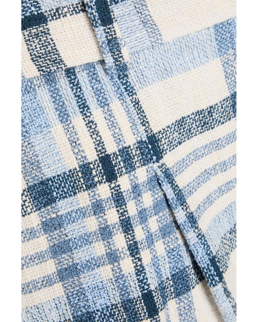 10 Crosby Derek Lam Blue Checked Cotton-blend Tweed Shorts